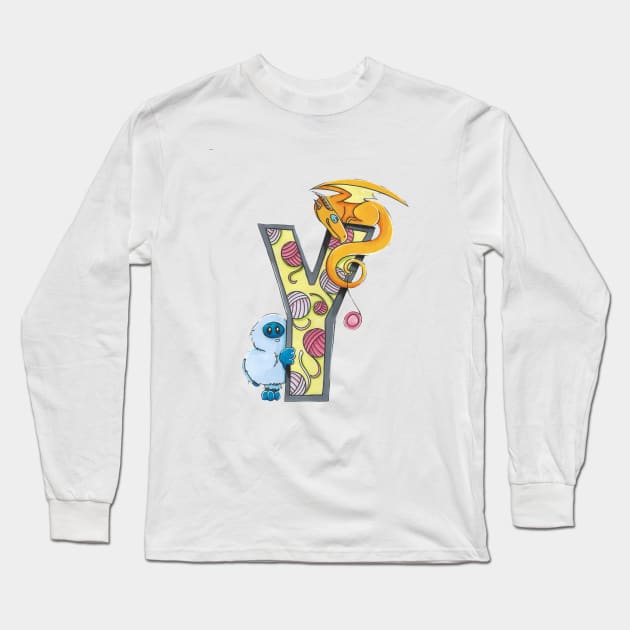 Yellow dragon Long Sleeve T-Shirt by BeksSketches